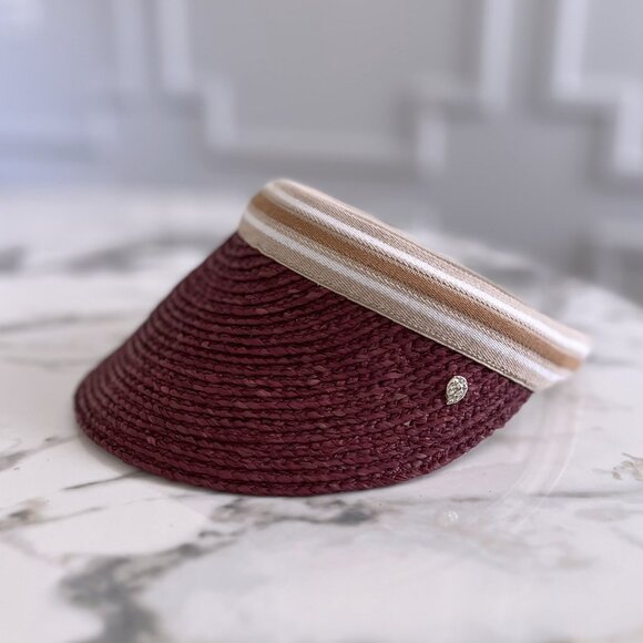 NWT - Helen Kaminski Bianca Visor - Orchid w/ Nougat Stripe??